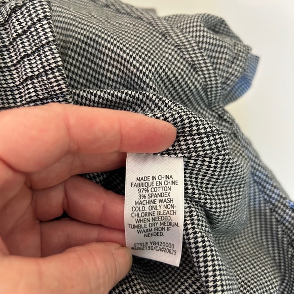 Guess Jeans Women's Houndstooth Button Down Shirt‎ Long Sleeve Fitted - Picture 5 of 5